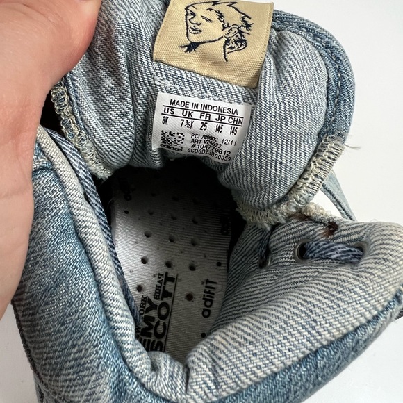 Kids adidas Originals X Jeremy Scott Denim Wings Toddler Shoes Size 8 U.S. - Picture 9 of 11